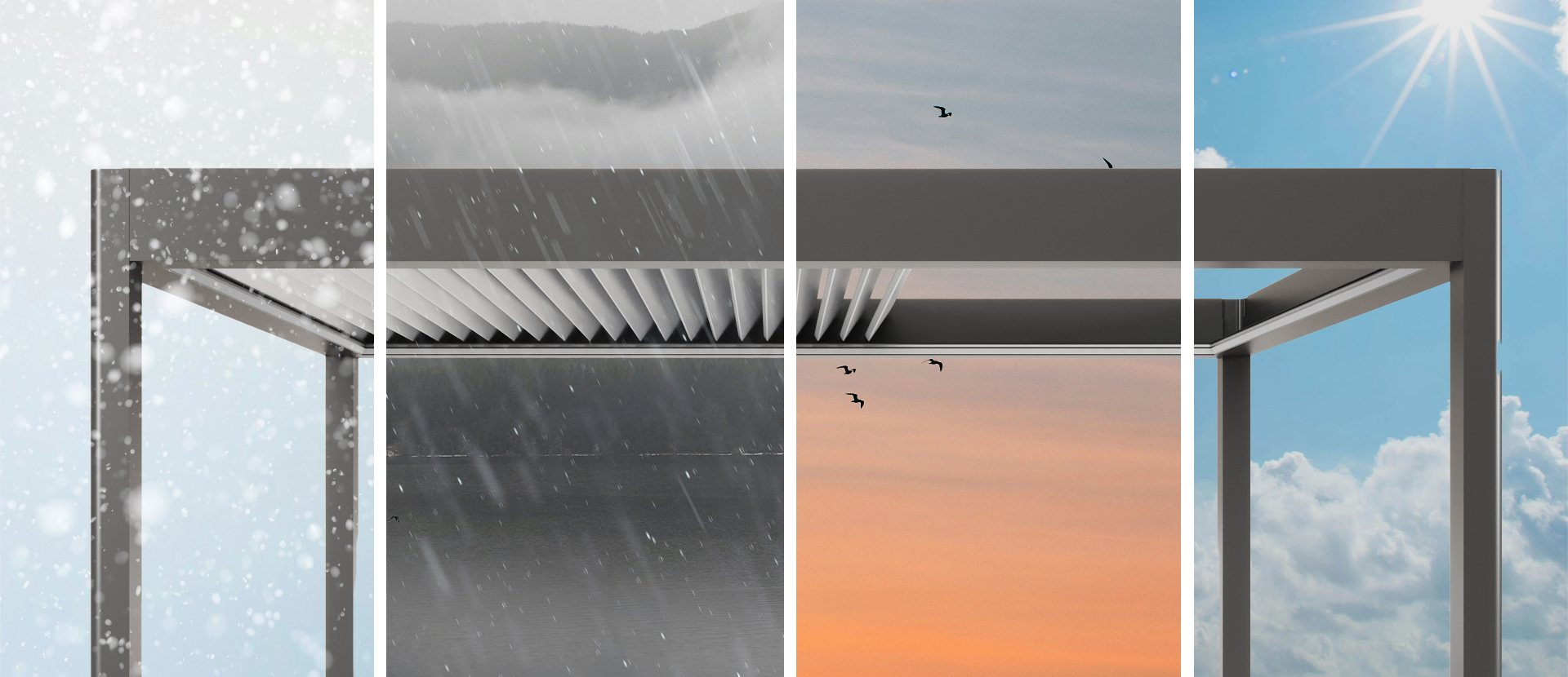 Dört mevsim bioklimatik pergola kullanımı