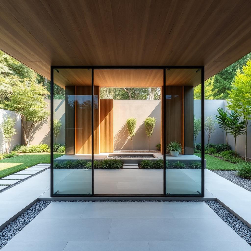 Modern bahçe sürme cam sistemi