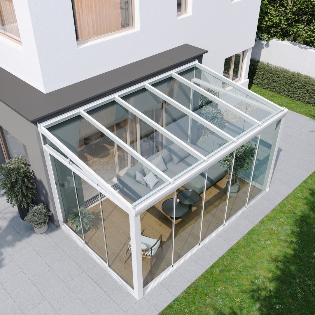 Lüks kış bahçesi cam kapatma sistemi